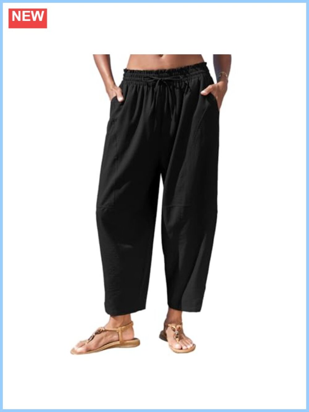 Wide Leg Harem Palazzo Pants High Waist with Pockets